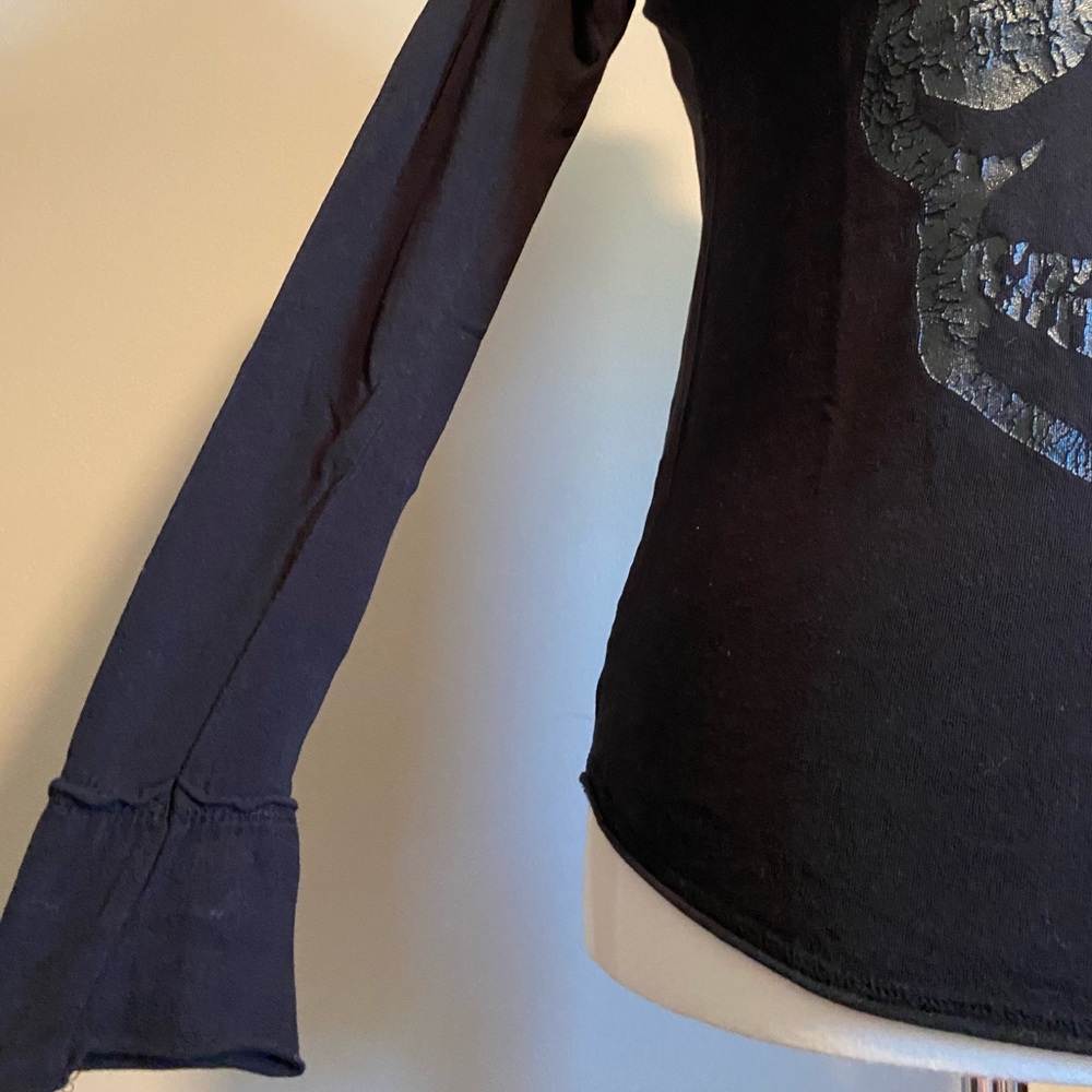 Zadig & Voltaire Tunisien Skull Embellished Long-Sleeve Tee - Picture 4 of 12